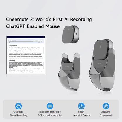 New Detachable Laser Pointer AI Smart Bluetooth Mouse Wireless Touchpad Presenter Remote Voice Recording Deepseek Business Mouse